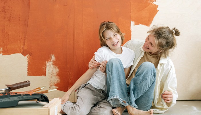 Mother and Son Painting