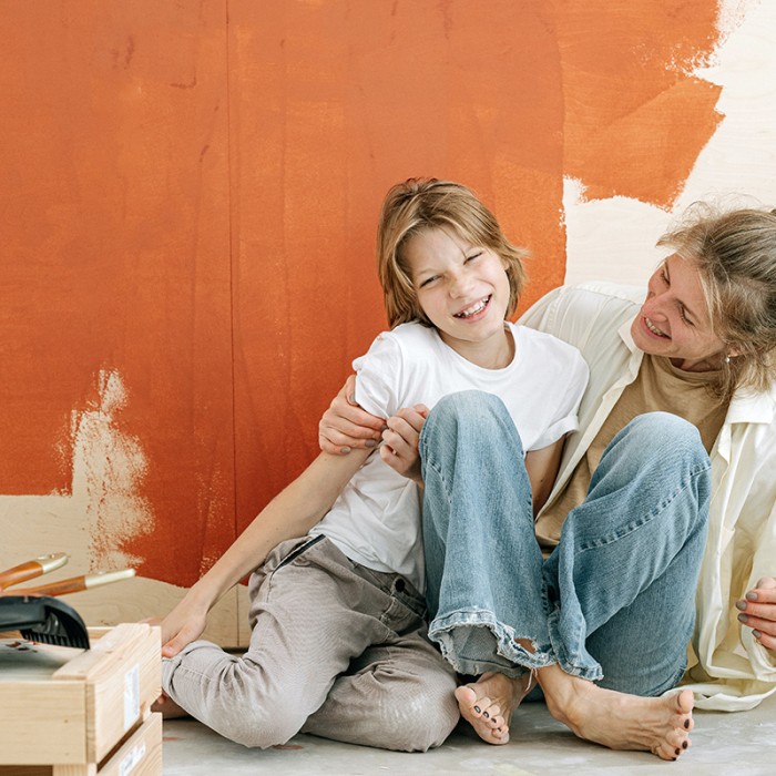 Mother and Son Painting